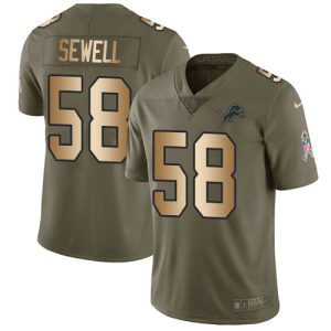 Modern Marvelous Elegant Trendy Detroit Lions #58 Penei Sewell Olive/Gold Youth Stitched NFL Limited 2017 Salute To Service Jersey