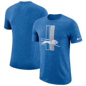 Modern Sleek Stylish Stunning Detroit Lions Marled Historic Logo Performance T-Shirt Blue