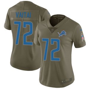 Modern Stunning Exquisite Lions #72 Halapoulivaati Vaitai Olive Women's Stitched NFL Limited 2017 Salute To Service Jersey