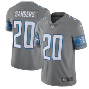 Outstanding Alluring Stunning Lions #20 Barry Sanders Gray Youth Stitched NFL Limited Rush Jersey