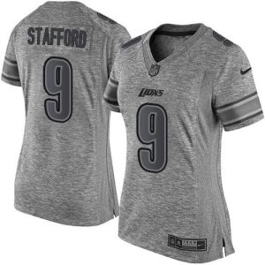 Outstanding Comfortable Lions #9 Matthew Stafford Gray Women's Stitched NFL Limited Gridiron Gray Jersey