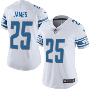 Outstanding Exclusive High Quality Lions #25 Craig James White Women's Stitched NFL Vapor Untouchable Limited Jersey