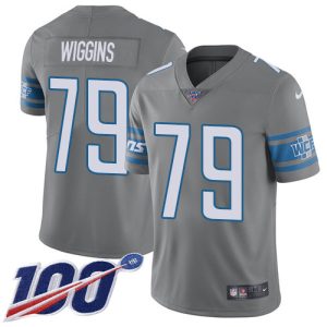 Outstanding Fabulous Fantastic Lions #79 Kenny Wiggins Gray Men's Stitched NFL Limited Rush 100th Season Jersey