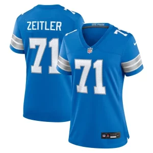Outstanding Fabulous Kevin Zeitler Detroit Lions Nike Women's Game Jersey - Blue