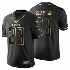 Outstanding Gorgeous Authentic Graceful Detroit Lions #23 Darius Slay Jr Men's Black Golden Limited NFL 100 Jersey