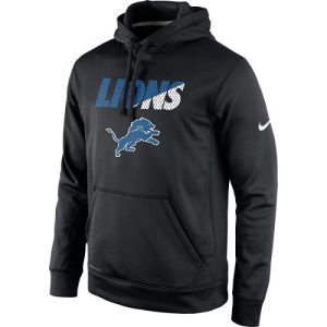 Outstanding High Quality Men's Detroit Lions Black Kick Off Staff Performance Pullover Hoodie