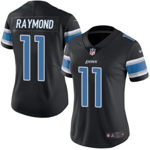 Outstanding Sleek Lions #11 Kalif Raymond Black Women's Stitched NFL Limited Rush Jersey