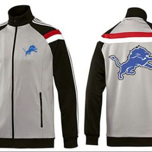 Premium Authentic NFL Detroit Lions Team Logo Jacket Grey