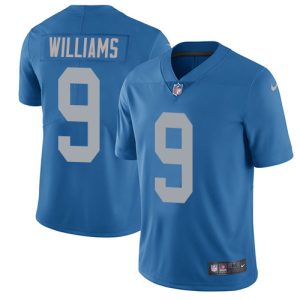 Premium Graceful Marvelous Lions #9 Jameson Williams Blue Throwback Youth Stitched NFL Vapor Untouchable Limited Jersey