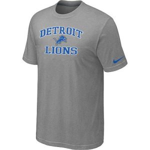 Premium Stylish Stunning NFL Detroit Lions Heart & Soul NFL T-Shirt Light Grey