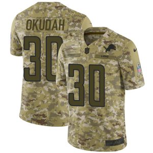 Sleek Classic Fabulous Unique Lions #30 Jeff Okudah Camo Men's Stitched NFL Limited 2018 Salute To Service Jersey