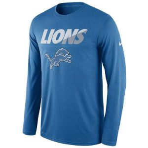 Sleek Cool Comfortable Men's Detroit Lions Blue Legend Staff Practice Long Sleeve Performance T-Shirt