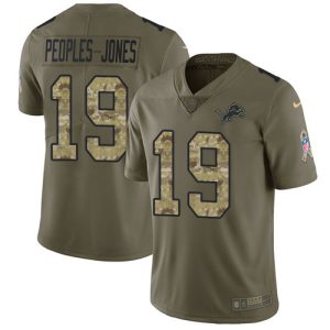 Sleek Dashing Cool Superb Lions #19 Donovan Peoples-Jones Olive/Camo Youth Stitched NFL Limited 2017 Salute To Service Jersey