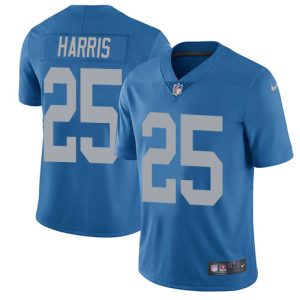 Sleek Elegant Lions #25 Will Harris Blue Throwback Men's Stitched NFL Vapor Untouchable Limited Jersey