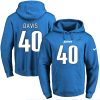 Sleek Marvelous Stunning Lions #40 Jarrad Davis Blue Name & Number Pullover NFL Hoodie