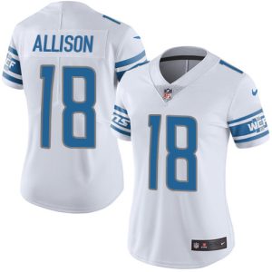 Sleek Smart Stunning Lions #18 Geronimo Allison White Women's Stitched NFL Vapor Untouchable Limited Jersey