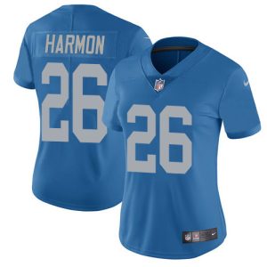 Smart Classic Elegant Alluring Lions #26 Duron Harmon Blue Throwback Women's Stitched NFL Vapor Untouchable Limited Jersey