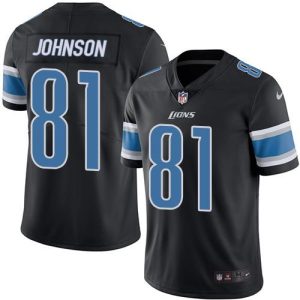 Smart Cool Lions #81 Calvin Johnson Black Men's Stitched NFL Limited Rush Jersey