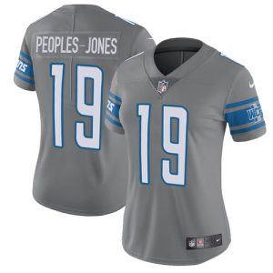 Smart Exclusive Lions #19 Donovan Peoples-Jones Gray Women's Stitched NFL Limited Inverted Legend Jersey
