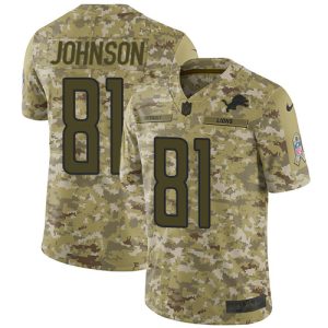 Smart Exquisite Lions #81 Calvin Johnson Camo Youth Stitched NFL Limited 2018 Salute to Service Jersey