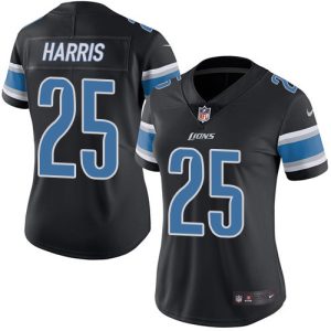 Smart Impressive Trendy Outstanding Lions #25 Will Harris Black Women's Stitched NFL Limited Rush Jersey