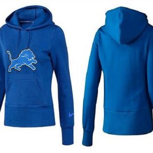Smart Premium Handsome Exquisite Women's Detroit Lions Logo Pullover Hoodie Blue