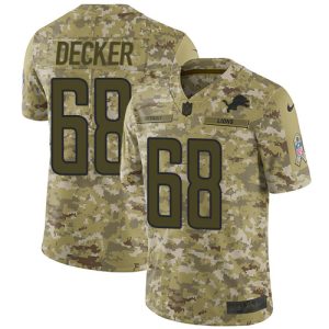 Smart Stunning Dashing Lions #68 Taylor Decker Camo Men's Stitched NFL Limited 2018 Salute To Service Jersey