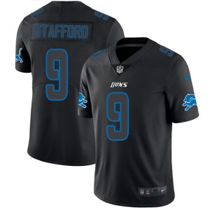 Smart Stylish Gorgeous Authentic Lions #9 Matthew Stafford Black Men's Stitched NFL Limited Rush Impact Jersey