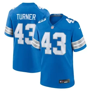 Smart Stylish James Turner Detroit Lions Nike Game Jersey - Blue