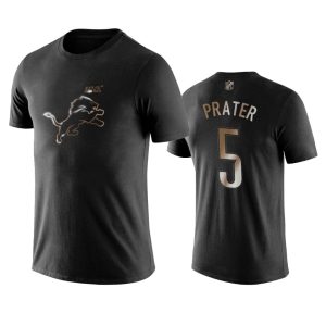 Stunning Authentic Lions #5 Matt Prater Black NFL Black Golden 100th Season T-Shirts