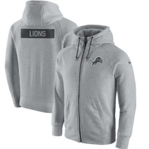 Stunning Comfortable Men's Detroit Lions Ash Gridiron Gray 2.0 Full-Zip Hoodie