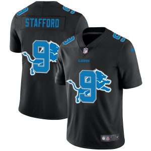 Stunning Eye - catching Exquisite Detroit Lions #9 Matthew Stafford Men's Team Logo Dual Overlap Limited NFL Jersey Black