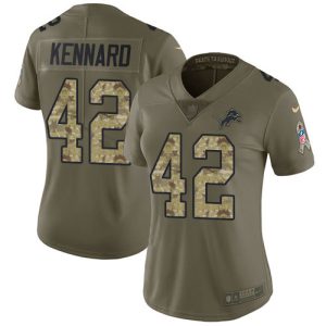 Stunning Handsome Unique Lions #42 Devon Kennard Olive/Camo Women's Stitched NFL Limited 2017 Salute to Service Jersey