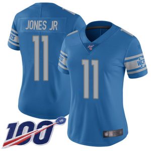 Stunning Marvelous Trendy Lions #11 Marvin Jones Jr Blue Team Color Women's Stitched NFL 100th Season Vapor Limited Jersey