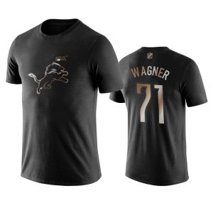 Stunning Outstanding Fabulous Lions #71 Rick Wagner Black NFL Black Golden 100th Season T-Shirts