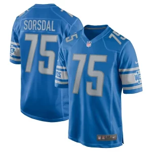 Stunning Outstanding High Quality Colby Sorsdal Detroit Lions Nike Team Game Jersey - Blue