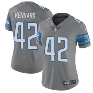 Stylish Alluring Lions #42 Devon Kennard Gray Women's Stitched NFL Limited Rush Jersey