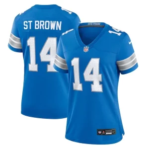 Stylish Comfortable Amon-Ra St. Brown Detroit Lions Nike Women's Team Game Jersey - Blue
