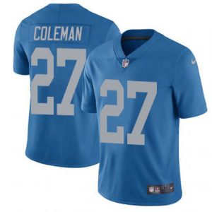 Stylish Comfortable High Quality Lions #27 Justin Coleman Blue Throwback Men's Stitched NFL Vapor Untouchable Limited Jersey