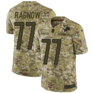 Stylish Exquisite Comfortable Lions #77 Frank Ragnow Camo Youth Stitched NFL Limited 2018 Salute to Service Jersey