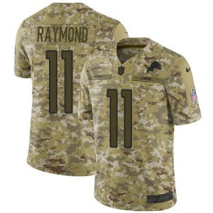 Stylish Handsome Elegant Lions #11 Kalif Raymond Camo Youth Stitched NFL Limited 2018 Salute To Service Jersey