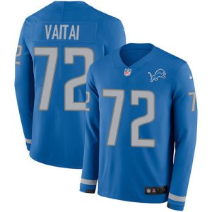 Stylish Luxurious Lions #72 Halapoulivaati Vaitai Blue Team Color Men's Stitched NFL Limited Therma Long Sleeve Jersey