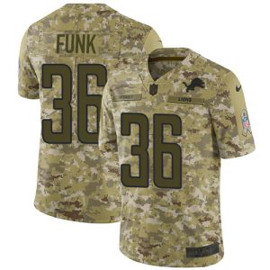 Stylish Trendy Lions #36 Jake Funk Camo Youth Stitched NFL Limited 2018 Salute To Service Jersey