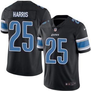 Superb Classic Lions #25 Will Harris Black Youth Stitched NFL Limited Rush Jersey