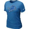 Superb Comfortable Women's Detroit Lions Logo NFL T-Shirt Light Blue