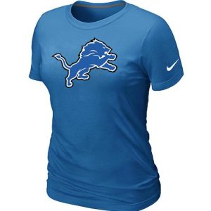 Superb Comfortable Women's Detroit Lions Logo NFL T-Shirt Light Blue