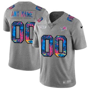 Superb Fabulous High Quality Stylish Detroit Lions Custom Men's Multi-Color 2020 NFL Crucial Catch Vapor Untouchable Limited Jersey Greyheather