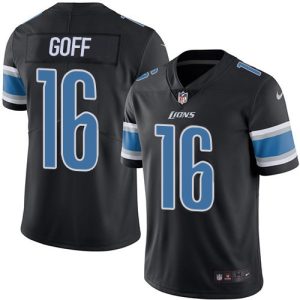 Superb Fantastic Exquisite Outstanding Detroit Lions #16 Jared Goff Black Youth Stitched NFL Limited Rush Jersey