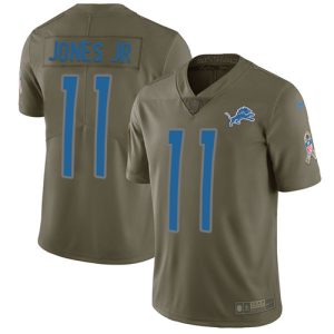 Superb Graceful Dashing Lions #11 Marvin Jones Jr Olive Men's Stitched NFL Limited 2017 Salute to Service Jersey
