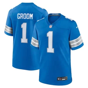 Superb Marvelous Modern Number 1 Groom Detroit Lions Nike Game Jersey - Blue